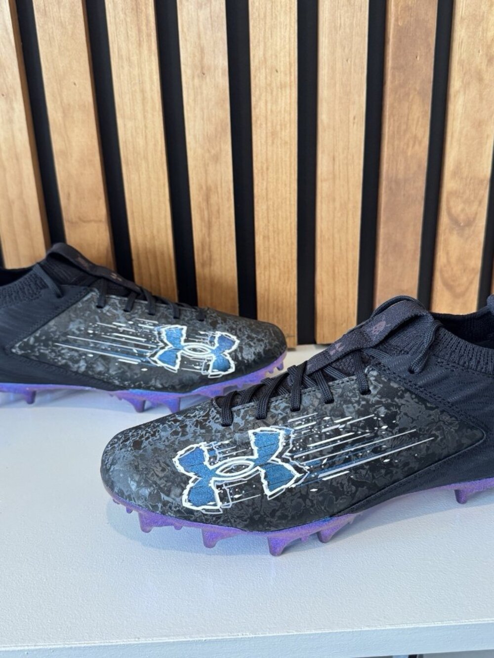 Size 9 - Under Armour Blur 2 MC Suede Football Cleats UA Smoke 3027978 001 Black